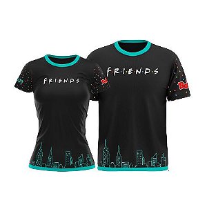 Camiseta FRIENDS Virtual Run Preta em Poliéster