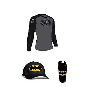 COMBO BATMAN - Kit: CAMISETA MANGA LONGA + BONÉ + COQUETELEIRA