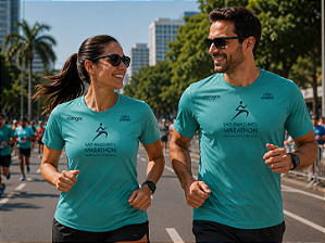 Camiseta Maratona Internacional de São Paulo 2023 Turquesa