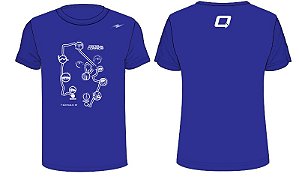 Camiseta Mania de Corrida Percurso Maior Prova do Brasil 15k Azul Royal em Poliamida