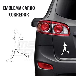 Emblema Corredor Cromado Grande (11 x 7,5 cm)