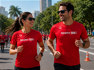 Camiseta Sportv Run 10k Vermelha em Poliamida