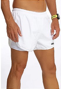 Shorts Raiz Duplo Antiatrito Branco Unissex com bolsos internos