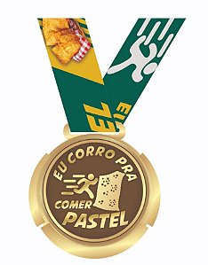 MEDALHA EU CORRO PRA COMER PASTEL