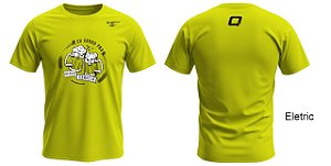 Camiseta EU CORRO PRA BEBER CERVEJA Amarelo Fluor em Poliamida