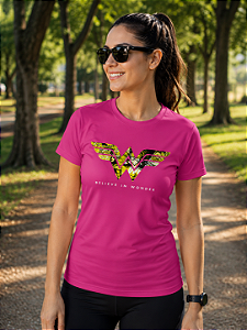 Camiseta Corrida Mulher Maravilha Rosa