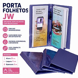 Porta Folhetos Publicador de Sintético Premium Azul