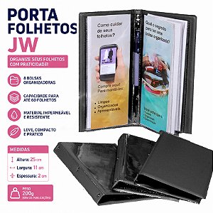 Porta Folhetos Publicador de Sintético Premium Preto