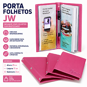 Porta Folhetos Publicador de Sintético Premium Pink
