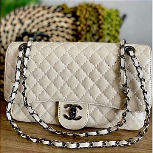 Bolsa C.H. 2.55 classic double flap Branco Of