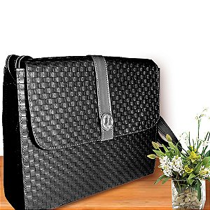Bolsa Feminina Executiva Alça Transversal Grande, Notebook - Tricêe Preto