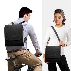 Mochila / Carteiro Conversível Unissex Publicador - Preta