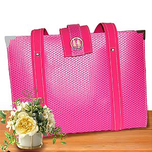 Bolsa Feminina Executiva Alça de Ombro C/Espaço Água - Rosa