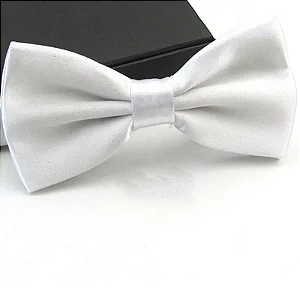 Gravata Borboleta de Seda -Branca