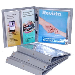 Pasta Revista e Folhetos para Personalizar - Publicador Cinza
