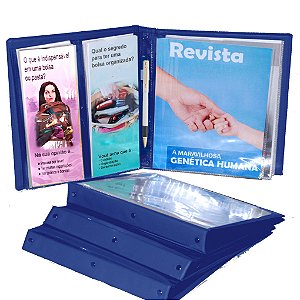 Pasta Revista e Folhetos para Personalizar - Publicador Azul