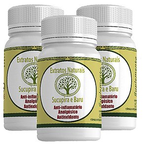 Óleo de Sucupira e Baru 120 Cápsulas - kit 3 embalagens