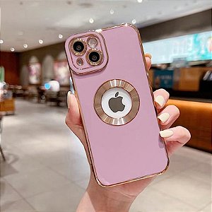 Capa galvanizada macia luxo de silicone mini vazada, à prova de choque e protetor de lente de câmera p/ Iphone 13 Pro