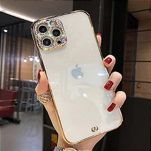 Capa Luxo com revestido com lentes de Diamante macia para  Iphpne 13 PRO