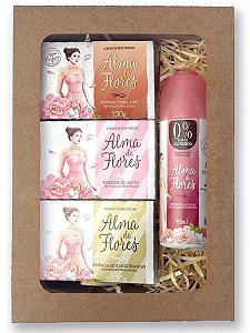 Kit Presente Alma de Flores Essências Femininas Sabonetes + Desodorante Intense