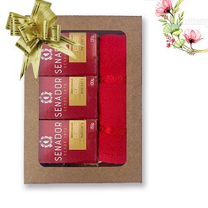 Kit 27 Presente Masculino Senador Classic 3 Sabonetes + Toalha Lavabo e caixa