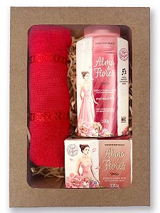Kit Presente Alma de Flores Intense Rose– Sabonete, Talco e Toalha
