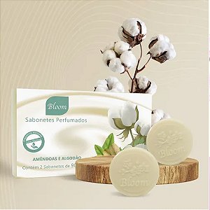 Kit Bloom Sabonetes Perfumados Amêndoas e Algodão – 2 Unidades – Suave e Hidratante