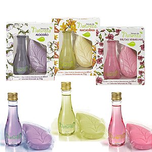 Kit Deo Colonia e Sabonete Aromática Seivas da Natureza Presente Amigo Secreto Mulher Banho