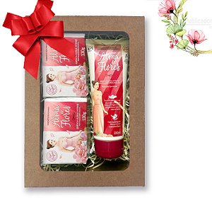 Kit 4 Presente Feminino Alma de Flores Intense com 2 Sabonetes + Loção Hidratante Corporal