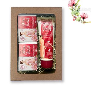 Kit Alma de Flores Intense com 2 Sabonetes + Loção Hidratante Corporal p/ Presente