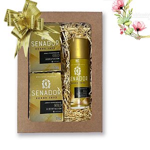 Kit 31 Presente Masculino Senador Gold 2 Sabonetes + Desodorante Dia dos namorados, Pais