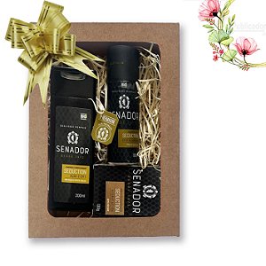 Kit 34 Presente Masculino Shampoo + Desodorante + Sabonete Seduction Pai / Namorado