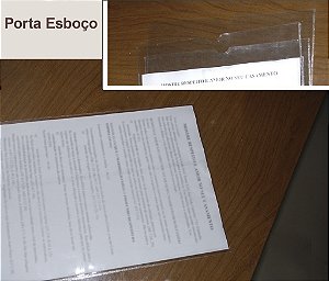 Porta esboço - Capa A4 Abertura Laterial em PVC Cristal Flexivel - Para proteção, discursos, impressos