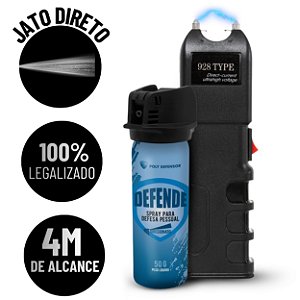 Combo Spray de Pimenta Jato Direto + Arma de Choque