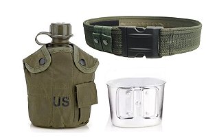 Kit Cantil Militar com caneca + Cinto Tático