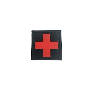 Patch Cruz Vermelha Emborrachado 4x4 - Item Grátis