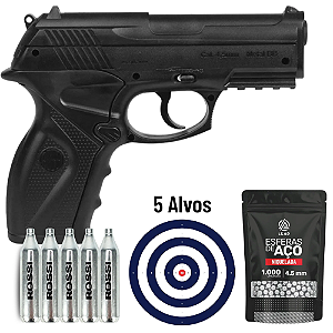 Pistola Wingun Rossi R11 (C11) de Pressão Co2 4.5mm + Itens