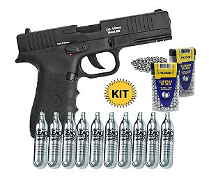 Kit Pistola de Pressão W119 Co2 Blowback 4.5mm Completo