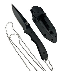 Faca de Auto-Defesa (Neck Knife) e Cintura com Bainha de Polímero
