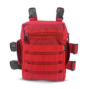 Bornal Tático Modular com Divisórias Vermelho – Bombeiro Socorrista
