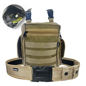 Kit Bornal de perna com organizador interno + Cinto NA Tan