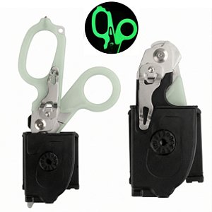 Kit Tesoura Dobrável Multifuncional APH + Porta Tesoura em Polímero