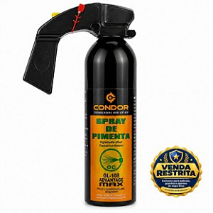 Spray de Pimenta Alto Volume GL-108 MAX Advantage 400ml - Uso Restrito