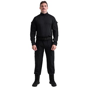 Camisa Tática de Combate Rapinna UV Ripstop - Preta