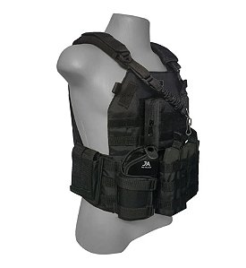 Colete Modular Plate Carrier  J.A. Rio Militar - Preto