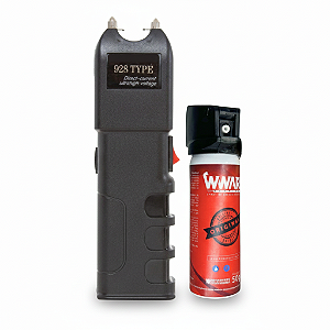 Kit defesa pessoal Arma de choque grande + Spray de Pimenta