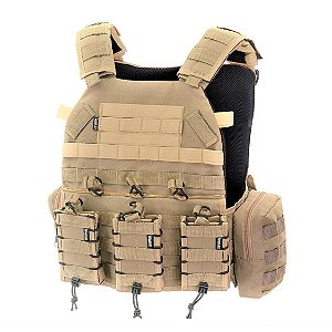 Colete Tático Plate Carrier Coyote WWART SHOOTER 2.0