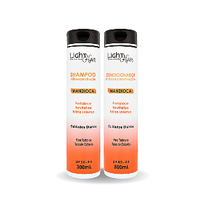 Kit Shampoo E Condicionador Reconstrução Mandioca - 300ml Light Hair