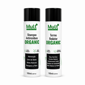 Kit Organic Mult Cosmetics – Shampoo Antirresíduos + Termo Redutor 100ml | Alinhamento e Tratamento