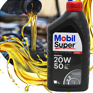 Kit 24 Óleos Mobil Super 20W50 Mineral API SL 1L Original + NF